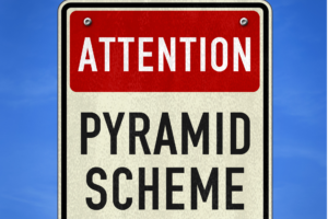 pyramid scheme warning sign